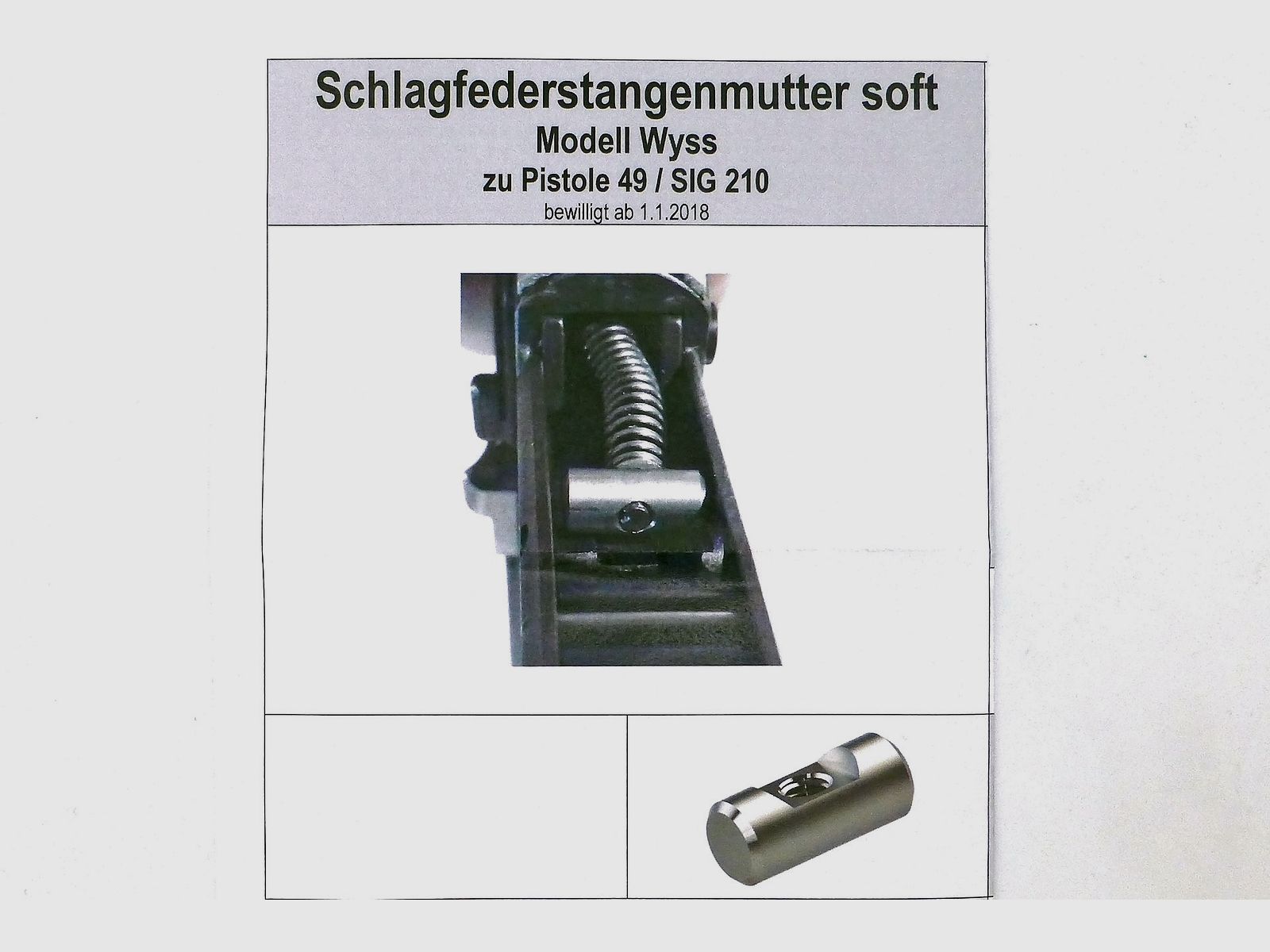 Führungsteil des Hahnfeder für SIG P210 von WYSS WAFFEN