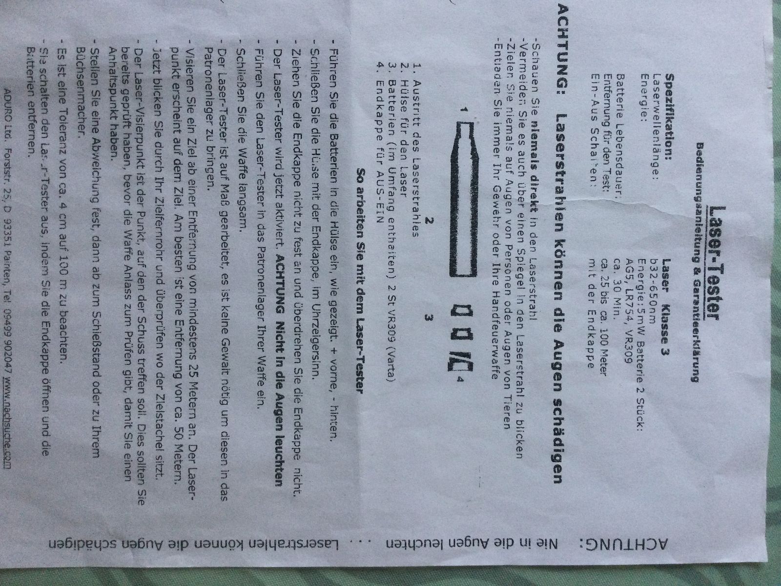 Laser cartridge 8x68 mm