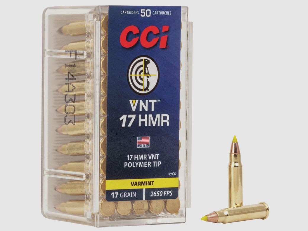 CCI VNT .17 HMR 17GR Polymer Tip 50 cartucce