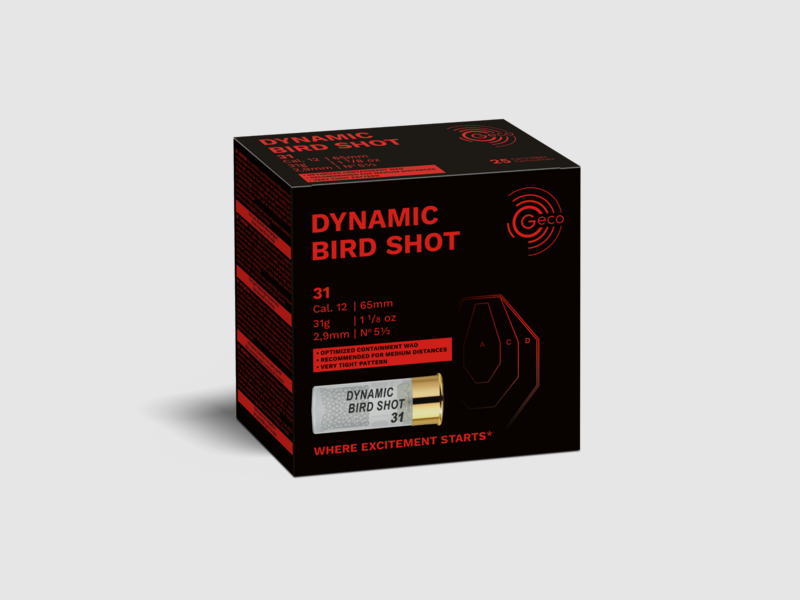 GECO DYNAMIC BIRD SHOT - 12/70 - 2,7 MM - 28 G - 25 PIEZAS, imagen 1 de 3