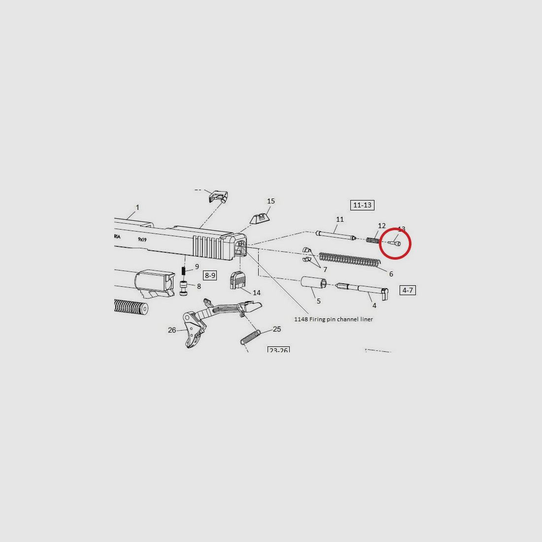 GLOCK SPRING LOADED BEARING, immagine 2 di 2