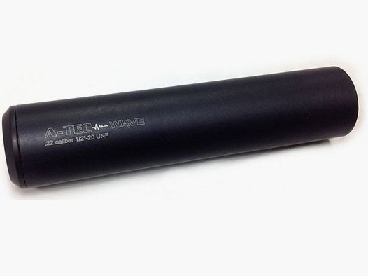 A-TEC "WAVE ALU" hoogvermogen "F" demper voor luchtdrukwapens kal. 4,5 & 5,5, schroefdraad 1/2"-20 UNF