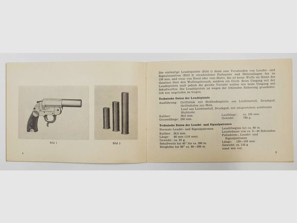 Instrucciones de uso de la pistola de luz Heym, tipo 3 de la fábrica de armas F. W. Heym - Münnerstadt, de 1959, imagen 4 de 7