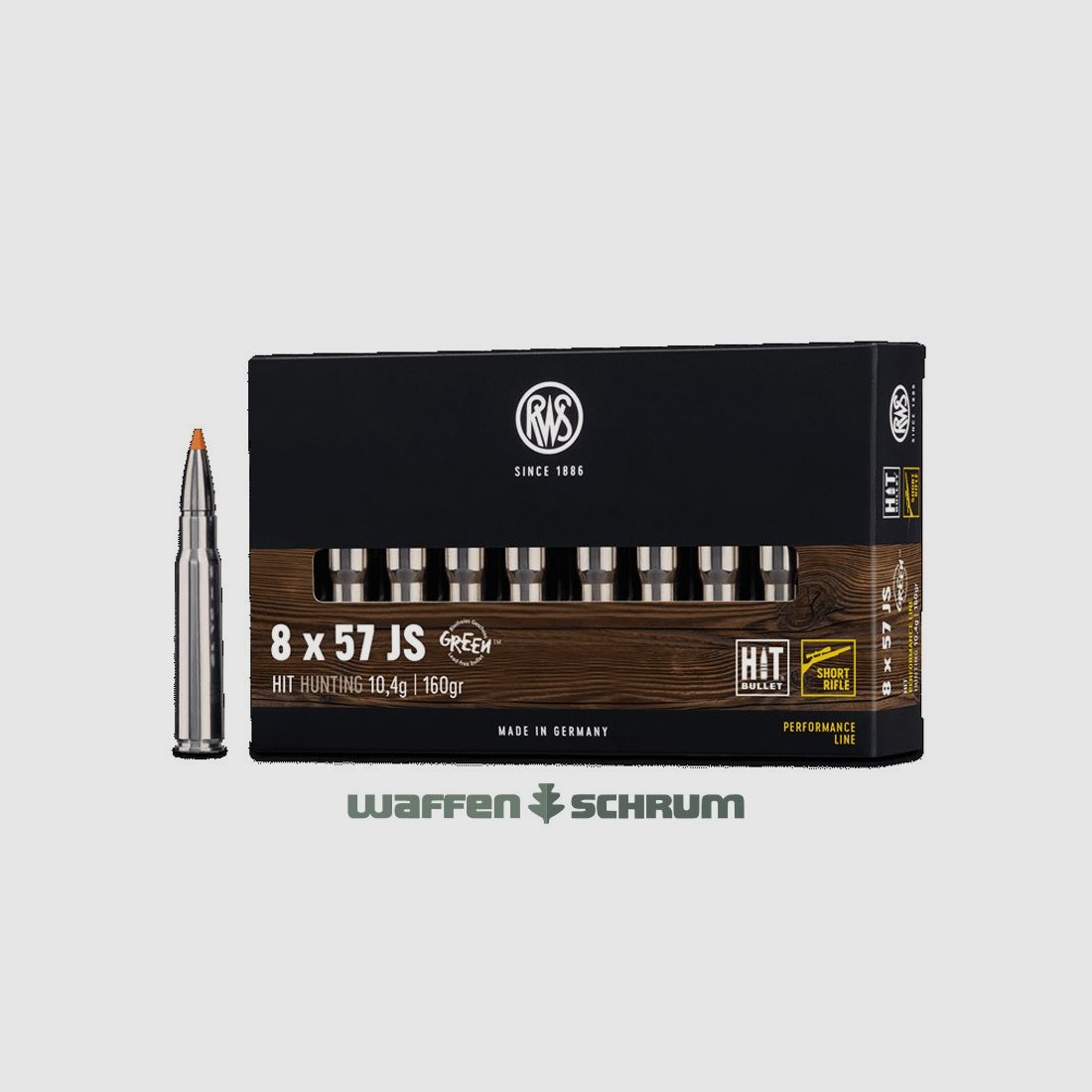 RWS HIT 10,4g - 160gr 8x57JS Short Rifle