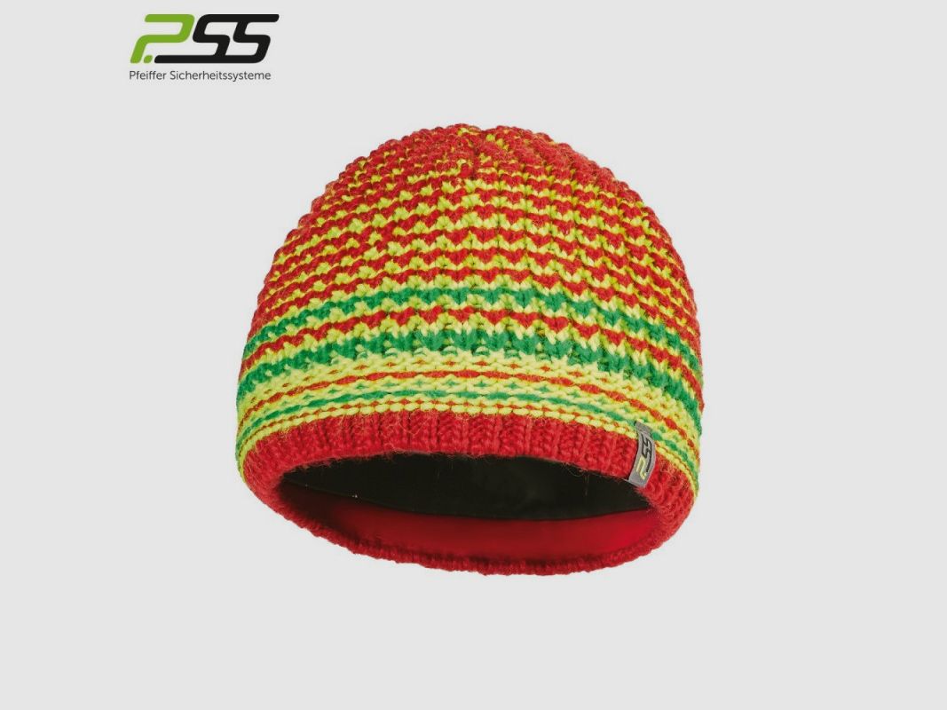 PSS Strickmütze rot/gelb