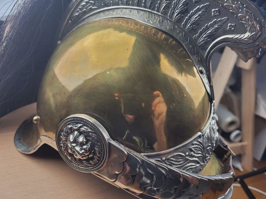 Zeer mooie helm van de rijdende gendarmerie – Mod 1912 – schaal in perfecte staat – manen aanwezig – "Franck et fils" – TBE++, afbeelding 11 van 21
