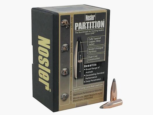 Proiettile Nosler Partition .25/.257 100GR Spitzer 50 pezzi