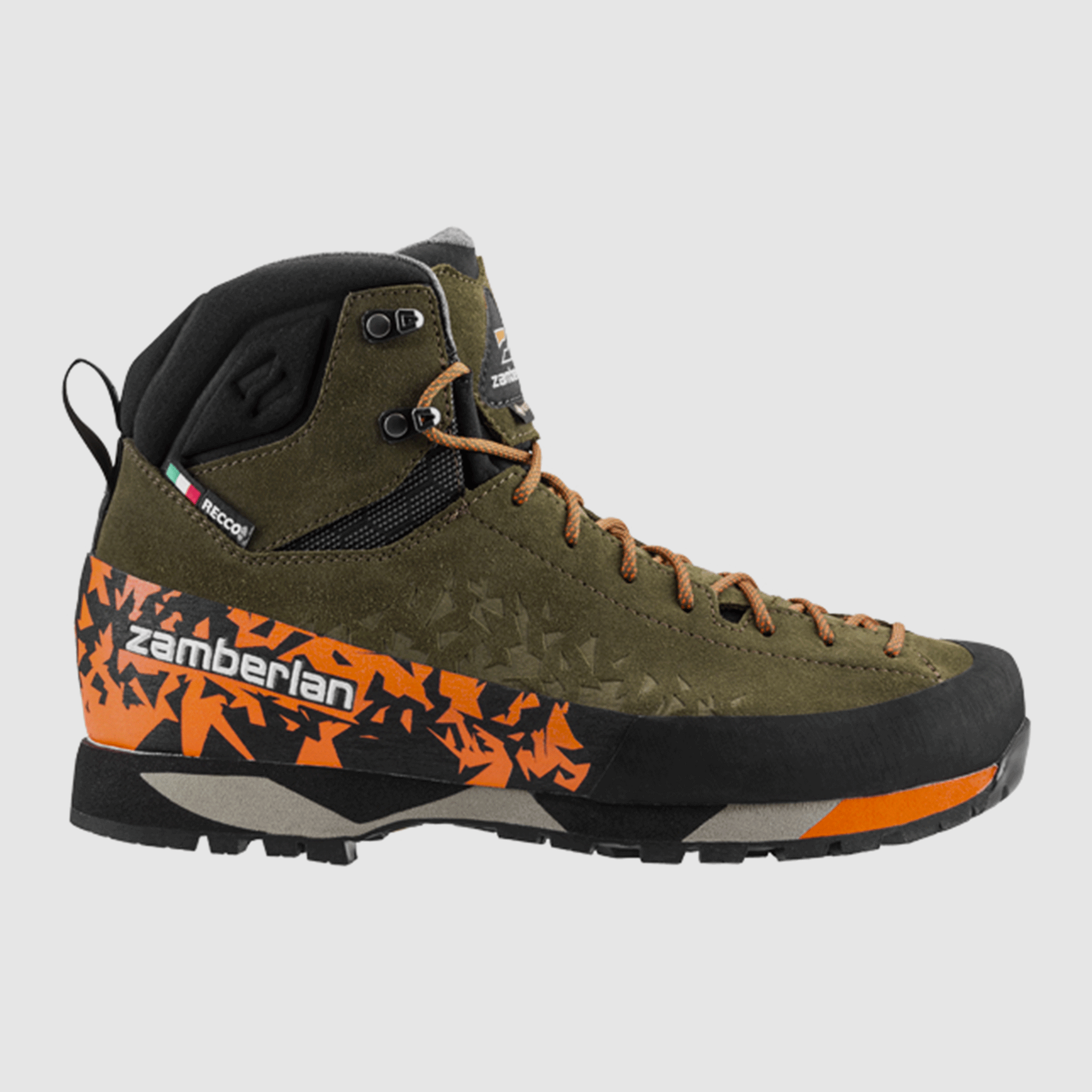 SCHOENEN – ZAMBERLAN – 226 SALATHE’ TREK GTX Donkergroen/Oranje, afbeelding 2 van 7