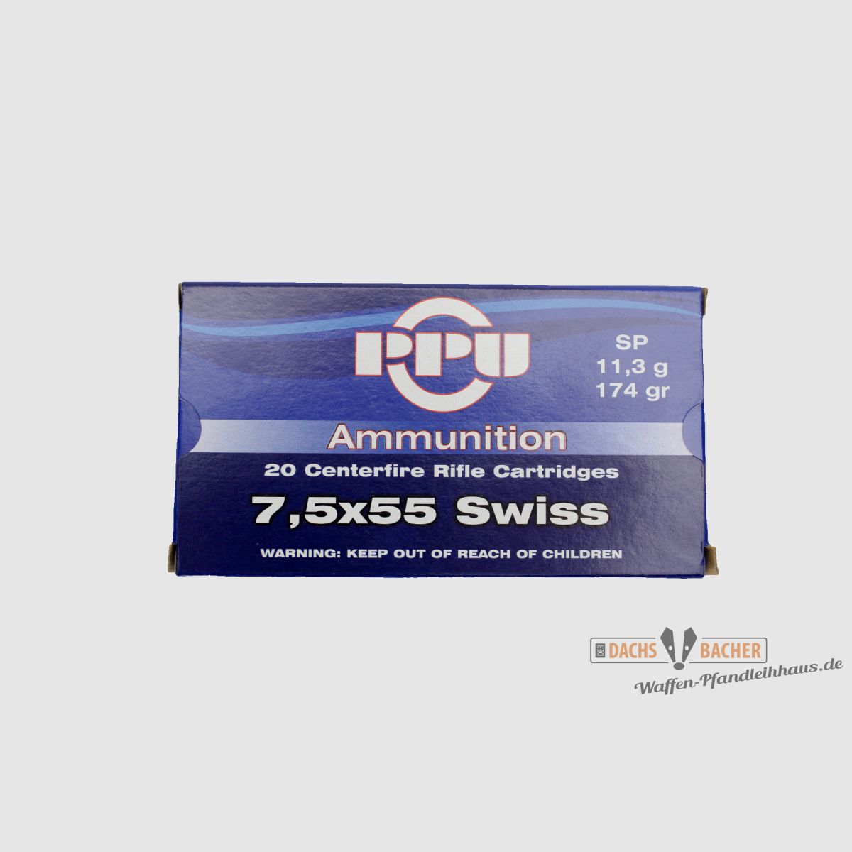 PPU Privi Partizan 7,5x55 Swiss 11,3g/174gr SP Teilmantel 20 Schuß