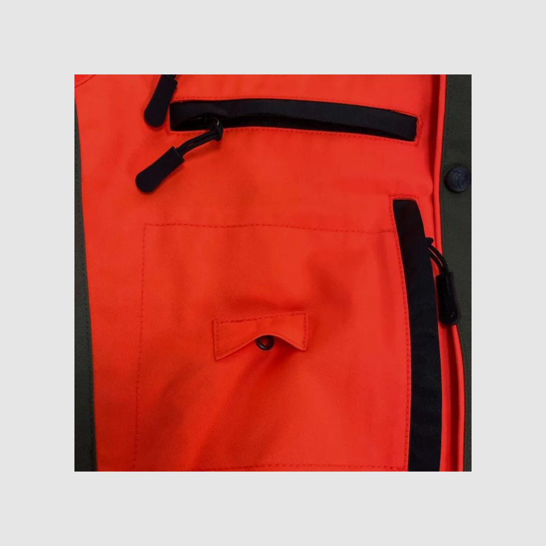 Veste de chasse Francital Cerbère orange fluo et vert, 11 poches, image 10 sur 14