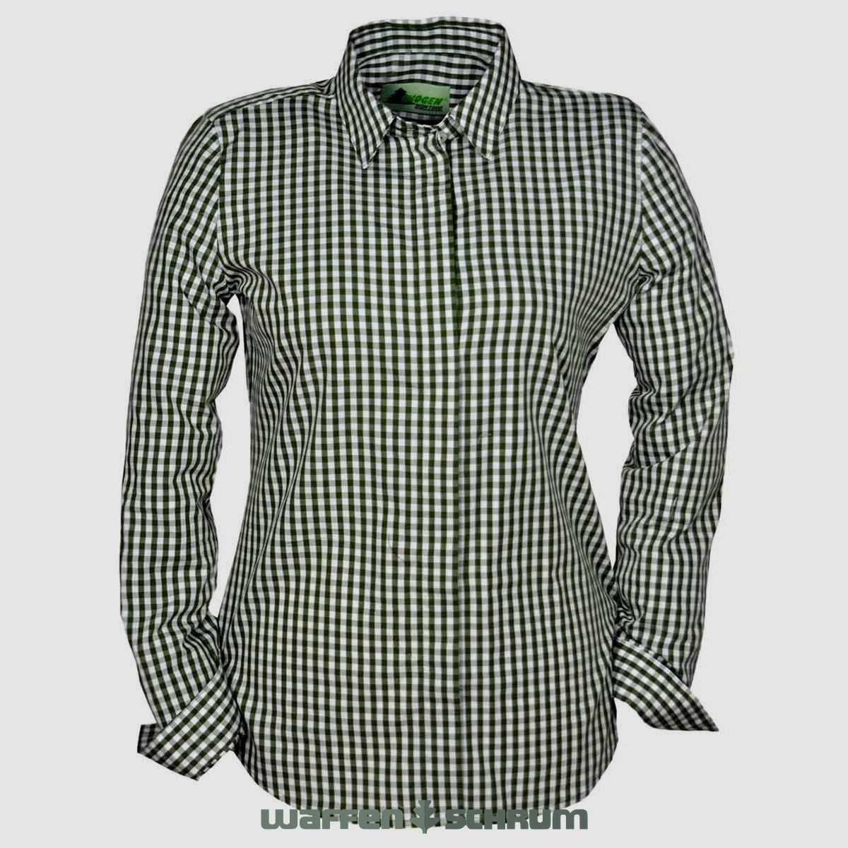 Bluzka Skogen Bluse Outdoor Karo Oliwkowa