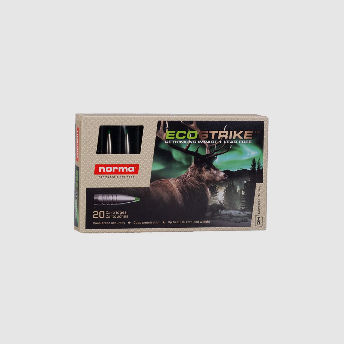 Norma 8X57JS Ecostrike 10,4g/160gr Büchsenpatronen Bleifrei