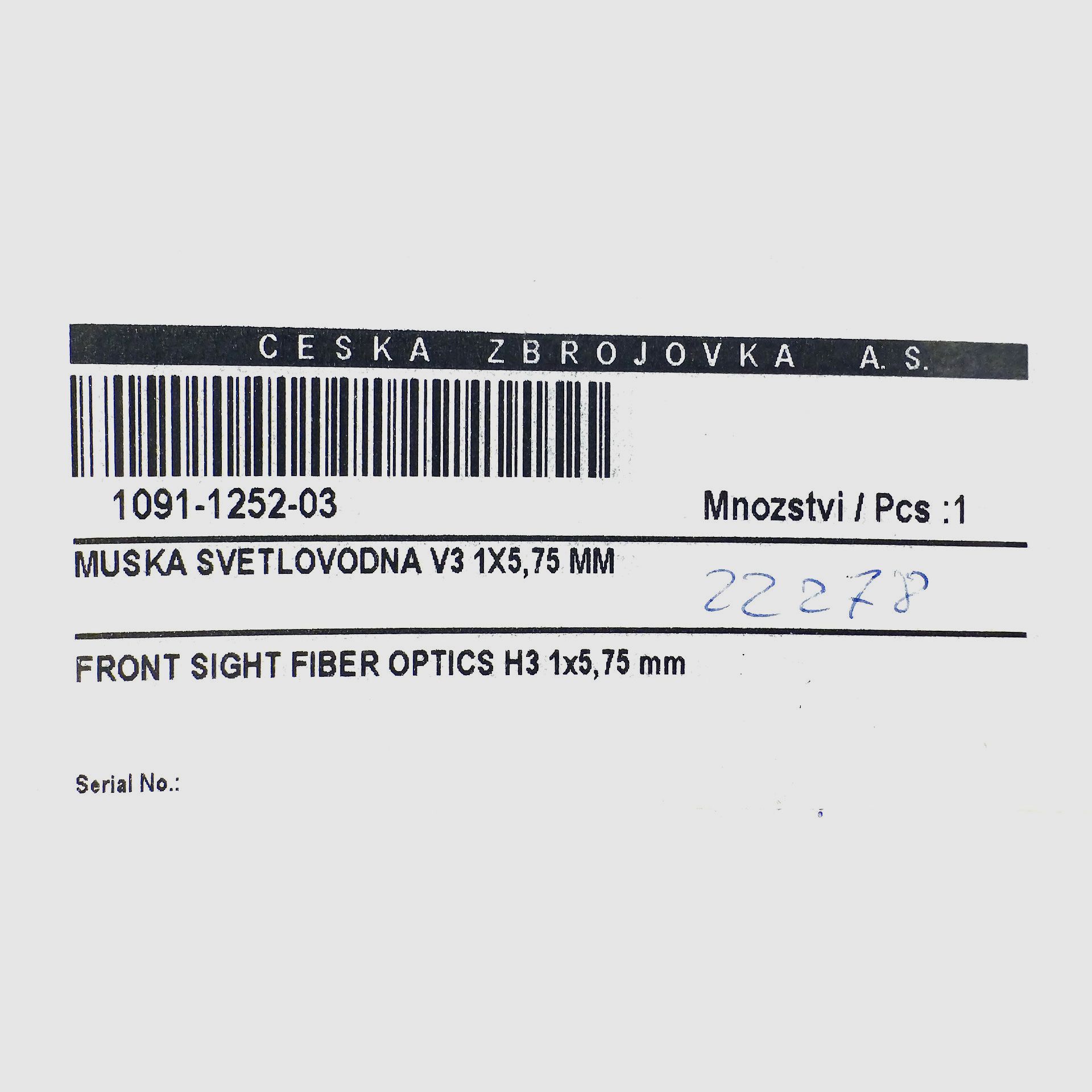Mirino in fibra per CZ 75 SP-01 Shadow, immagine 2 di 3