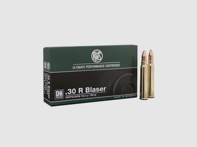 Büchsenpatronen RWS .30 R DK10,7g,165gr !!!