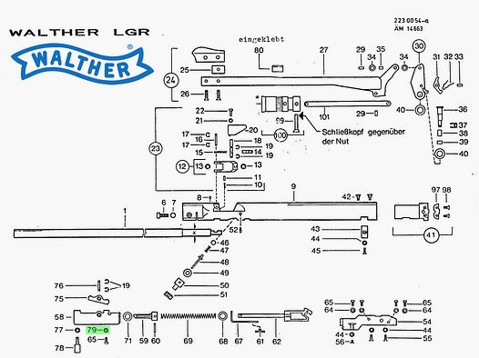 FĂ¤cherscheibe fĂĽr Luftgewehr Walther LGR, Ersatzteil