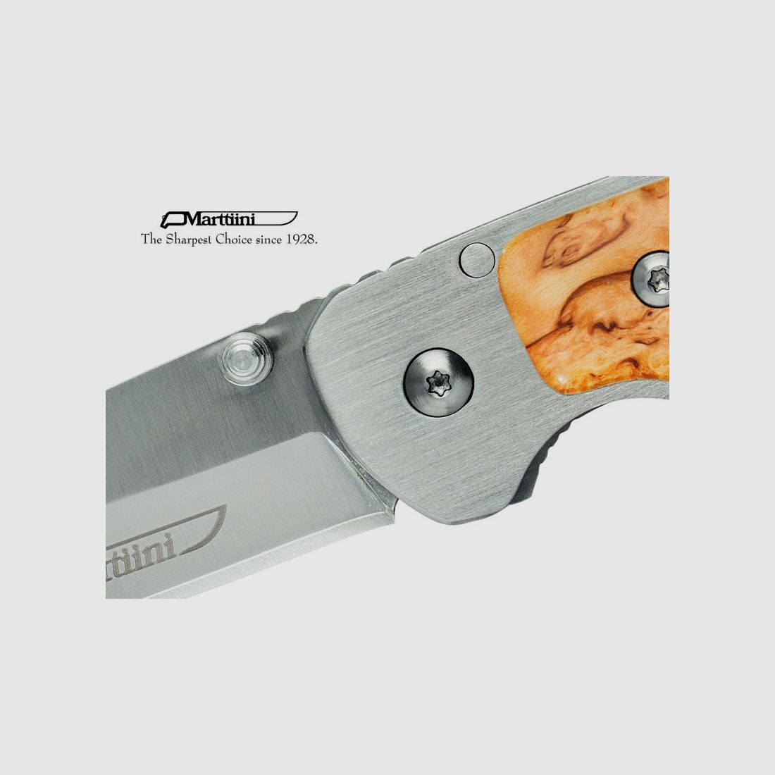 Einhandmesser Martiini MFK2 Stahl 420JS KlingenlĂ¤nge 8,2 cm Maserbirke Schalen (P18)