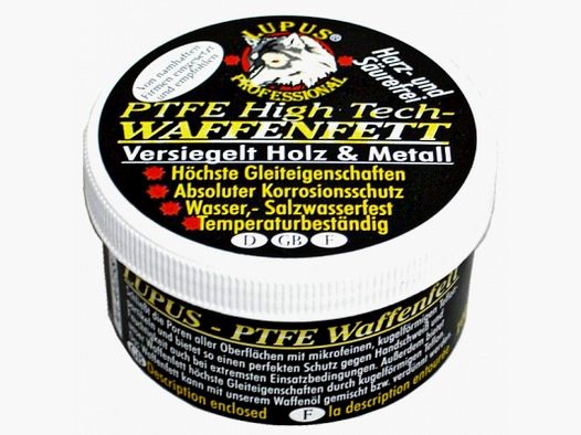 LUPUS Teflon Waffenfett PFTE 50-g-Dose (EUR 290.-/Kg)