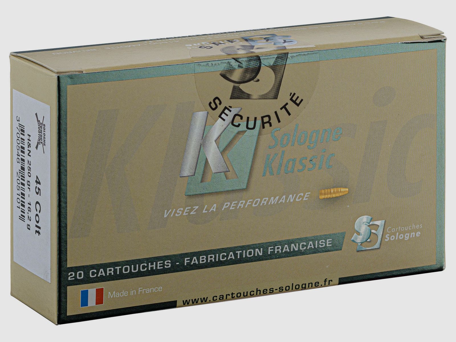 Munitions Sologne - Kal. 45 Colt - Jagd & Schießen - Box mit 20, Bild 3 von 4