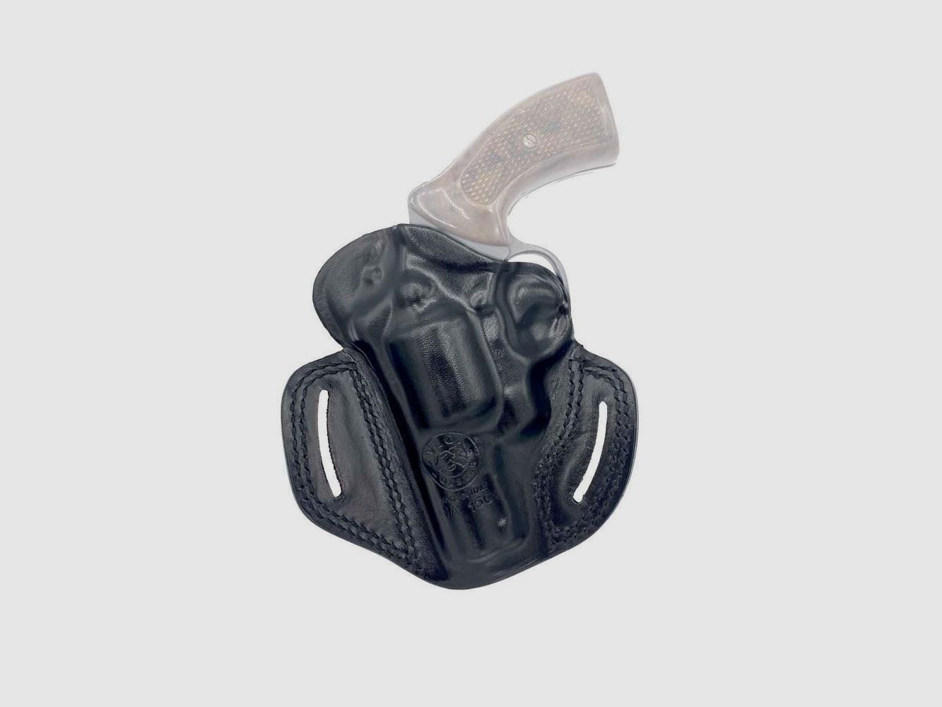 Pancake Lederholster für Revolver 2 1/2" S&W K/L Frame,Colt,Ruger,Korth,Taurus,HW 357,Zoraki R1/R2 Schwarz Rechtshänder