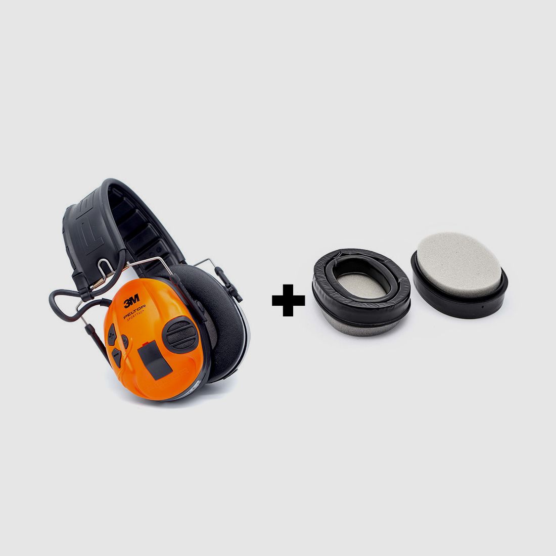 PACK: Gehoorbescherming 3M™ PELTOR™ SportTac™ MT16H210F478GN + Oorhygiënekit in gel 3M™ PELTOR™ HY80S-EU Sporttac, afbeelding 1 van 3