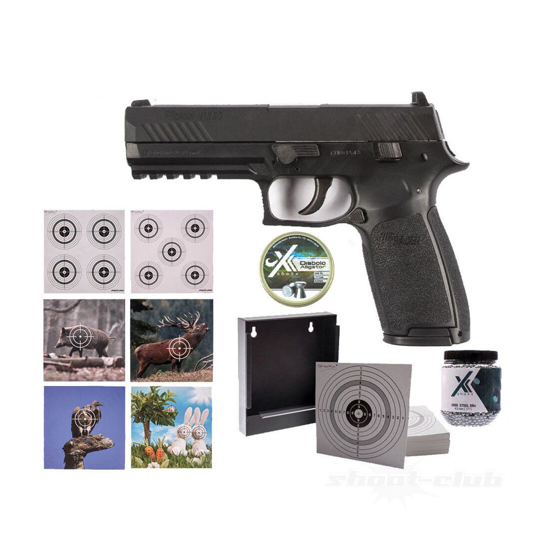 Sig Sauer CO2 Pistole P320 4,5mm BBs & Diabolo - CO2 Waffen Set
