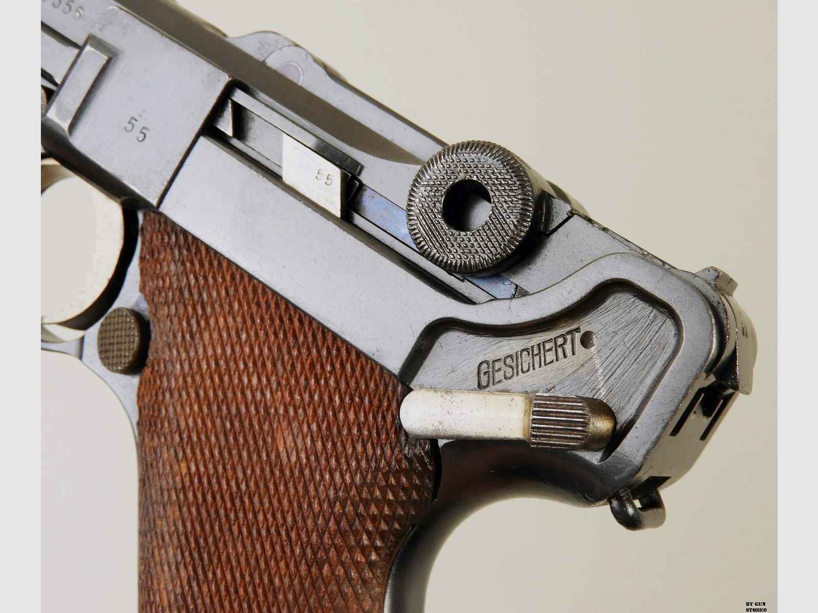 DWM pistool mod. P08 "Double Date" kal. 9×19 para serienr. 6555, afbeelding 7 van 14
