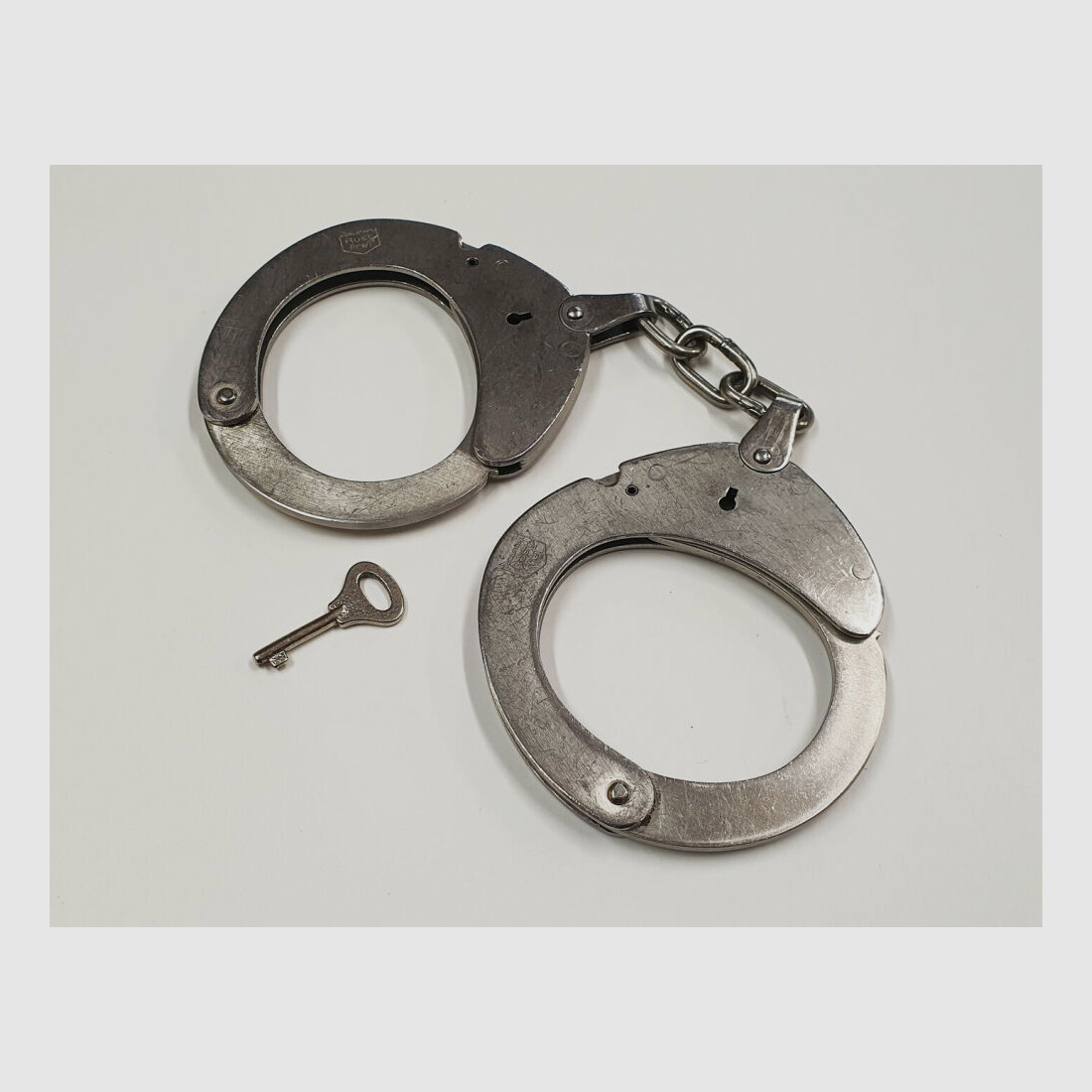 CLEJUSO Clemen & Jung e.K. Handcuff CLEJUSO No. 12 R, stainless steel handcuff, made in Germany, used