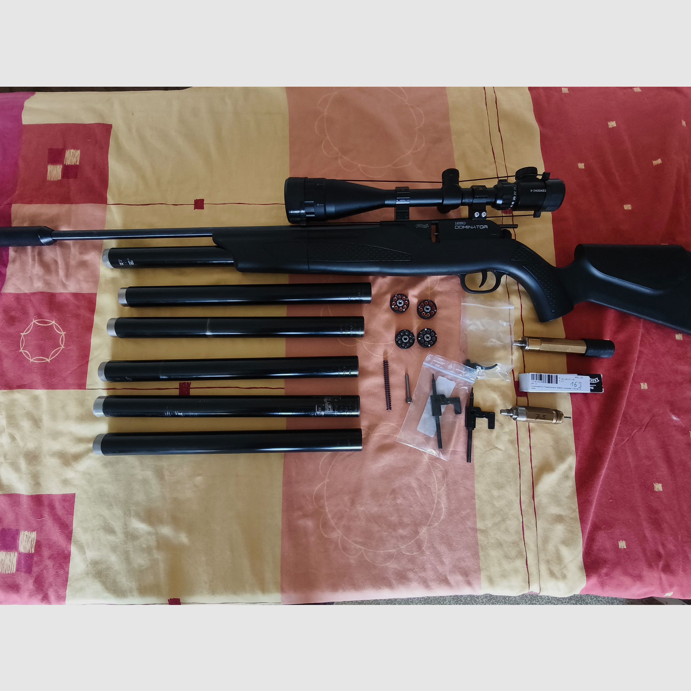 Walther Dominator 1250 calibre 5,5 mm avec beaucoup d'accessoires, calibre rare