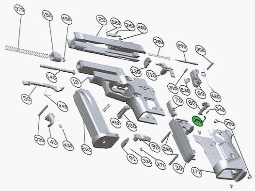 Sicherungsfeder fĂĽr Schreckschuss Pistole Zoraki 914, Ersatzteil