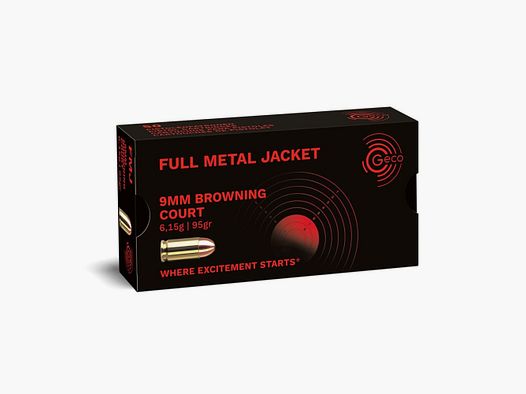 GECO Ammo 9 mm Browning short Geco FMJ 6.2 g / 95 gr VE50