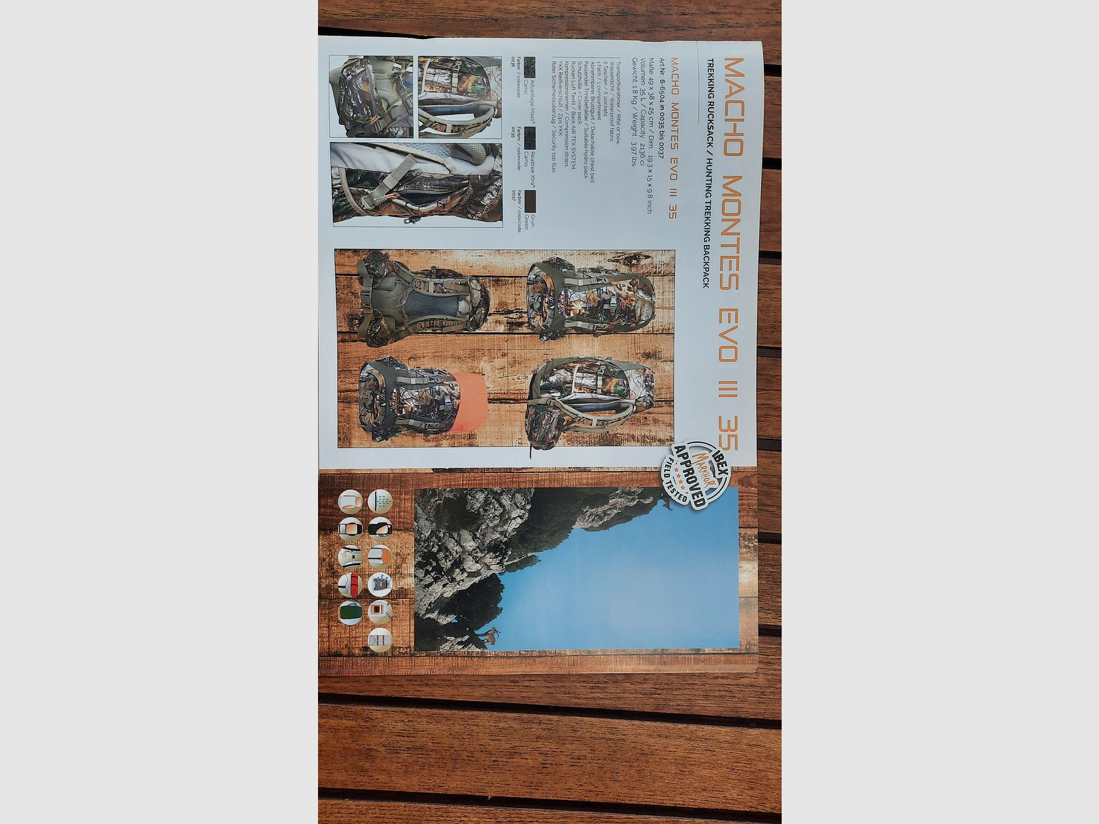 de luxe plecak myśliwski i outdoorowy Macho Montes 35 EVO III