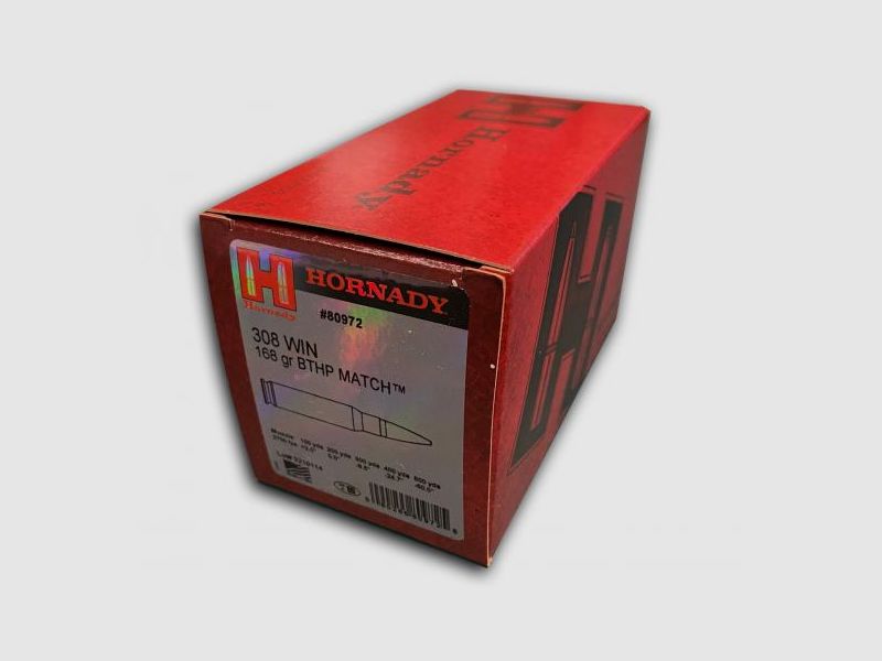 Hornady .308Win 168grs BTHP Match 50 cartouches