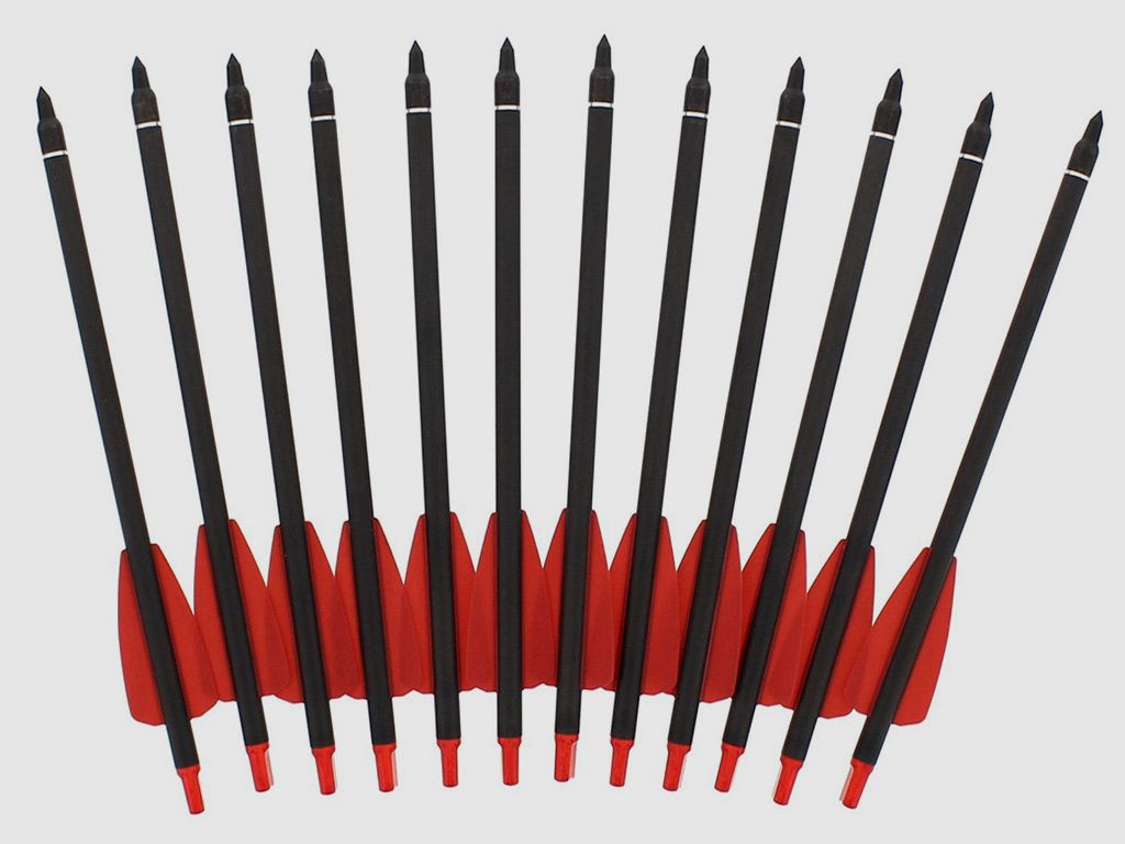 Pfeile fĂĽr ArmbrĂĽste, Armbrustpfeile, 7,5 Zoll, Carbon, Feldspitze, 12 StĂĽck