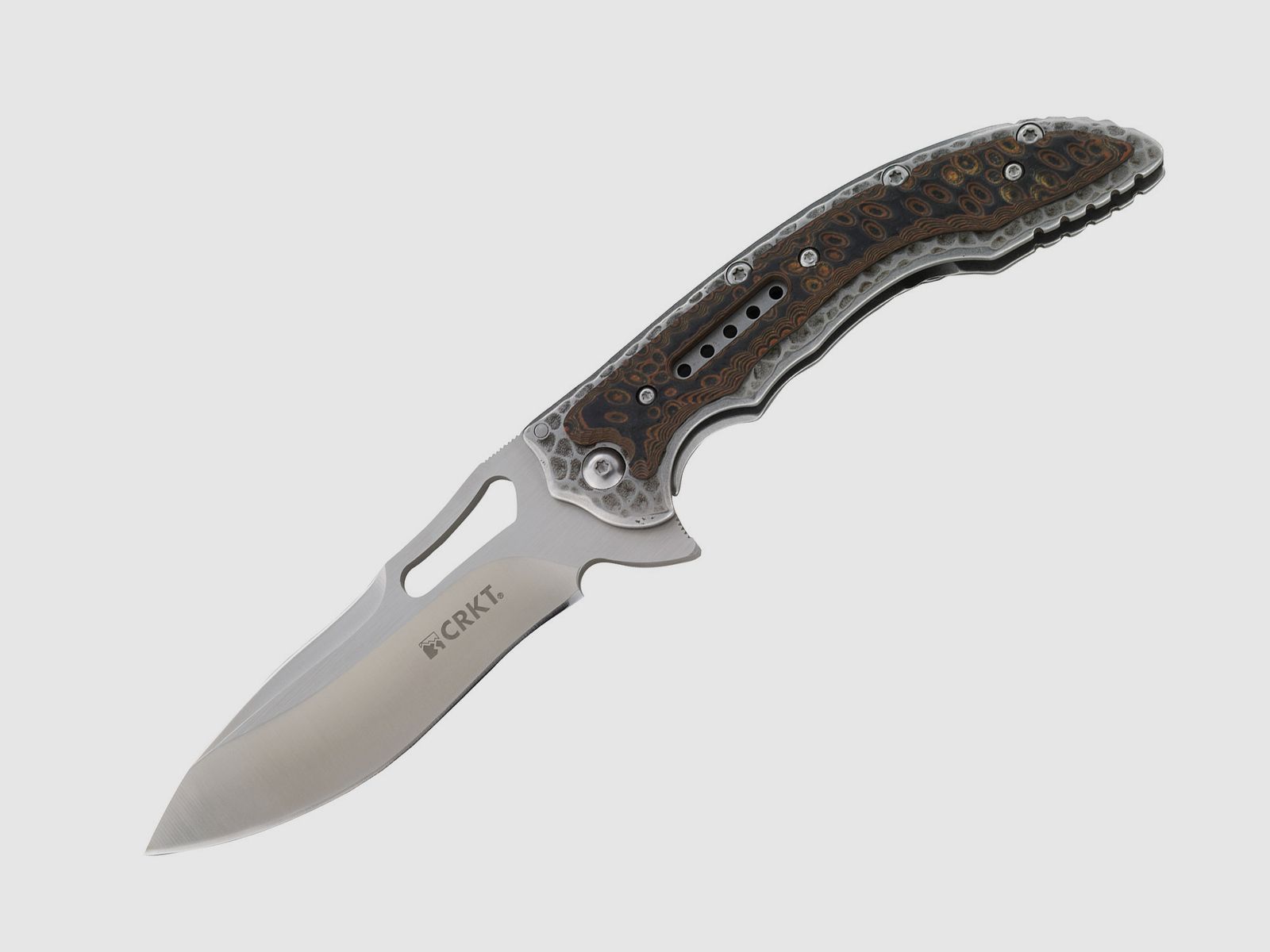 Taschenmesser Fossil mit glatter Klinge Messermacher Flavio Ikoma