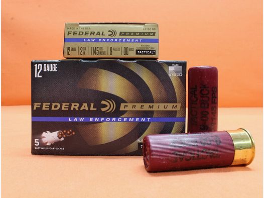 Federal Patrone 12/70 Federal 8,38mm/ No.00/ 9P Buck VE 5 Patronen LE Tactical (LE13200)