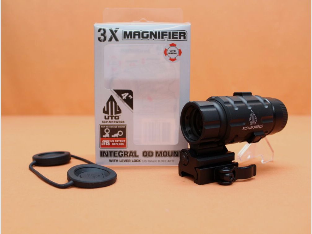 UTG - Leapers UTG 3x Magnifier FTS QD Mount (SCP-MF3WEQS) Vergrößerungsmodul 3x für Leuchtpunktvisier