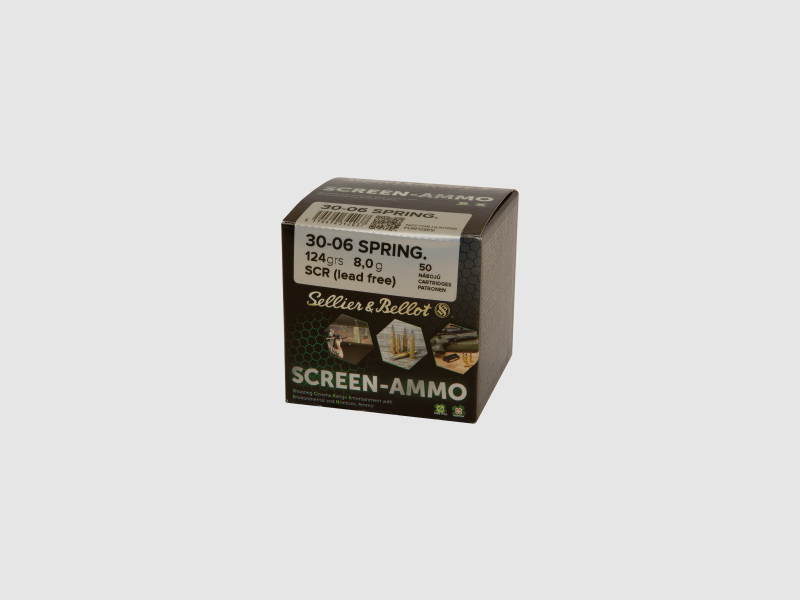 S&B Büchsenmunition SCREEN-Ammo .30-06 Spring 8 g / 123 gr Screen (Lead Free) Schüttpackung m