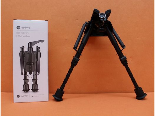 HAWKE HAWKE Bipode de dos patas Tilt (70005) Altura 6-9"/ aprox. 15-23 cm, con articulación giratoria, ajuste de muesca