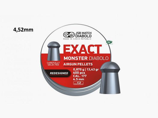 JSB Pallini EXACT Monster Diabolo Redisigned cal.4,52mm - 0,870 gr.