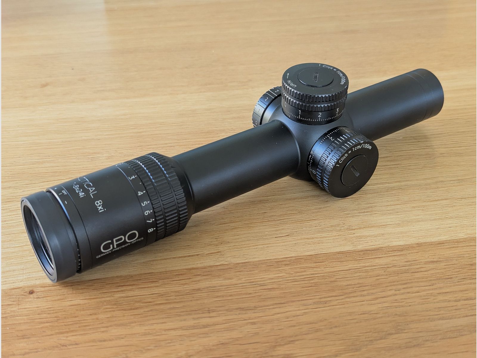 GPO TAC 1-8x24i FFP – LPVO für Jäger und Sportschützen, robust, Nachsatz-tauglich, 1. BE, top Glas