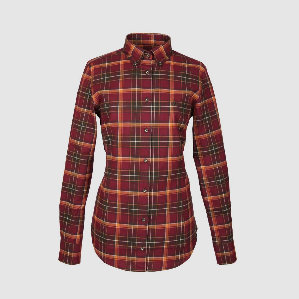 Foresta Karodamenbluse Leichtflanell Rost - 34