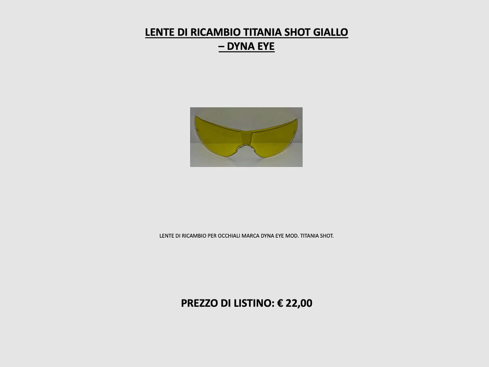 DYNA EYE – VERRE DE REMPLACEMENT TITANIA SHOT JAUNE, image 2 sur 2