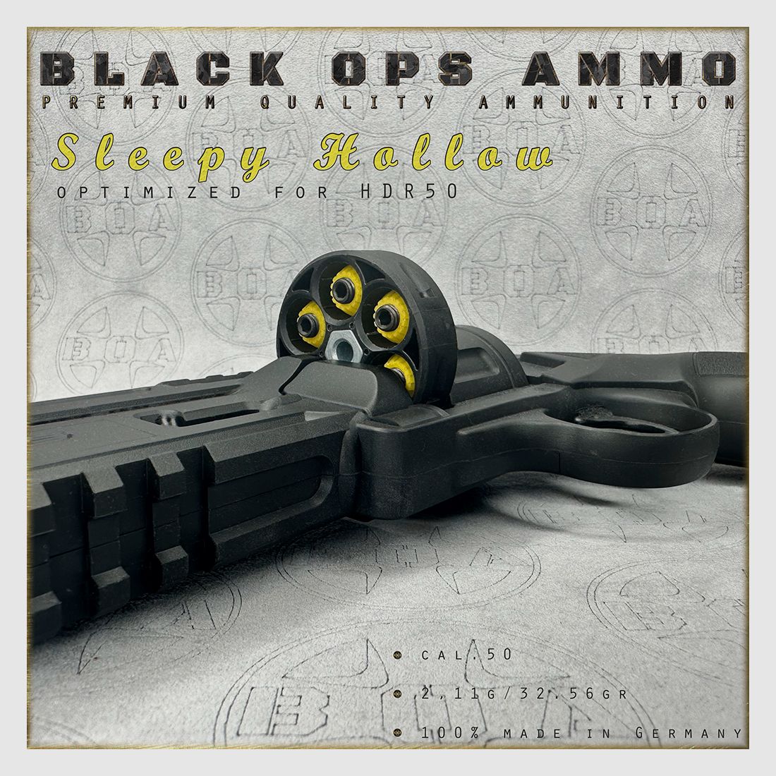 18x + 2 Sleepy Hollow BLACK OPS AMMO HDR 50 TR cal.50 Munition T4E Umarex HDR50 TR50
