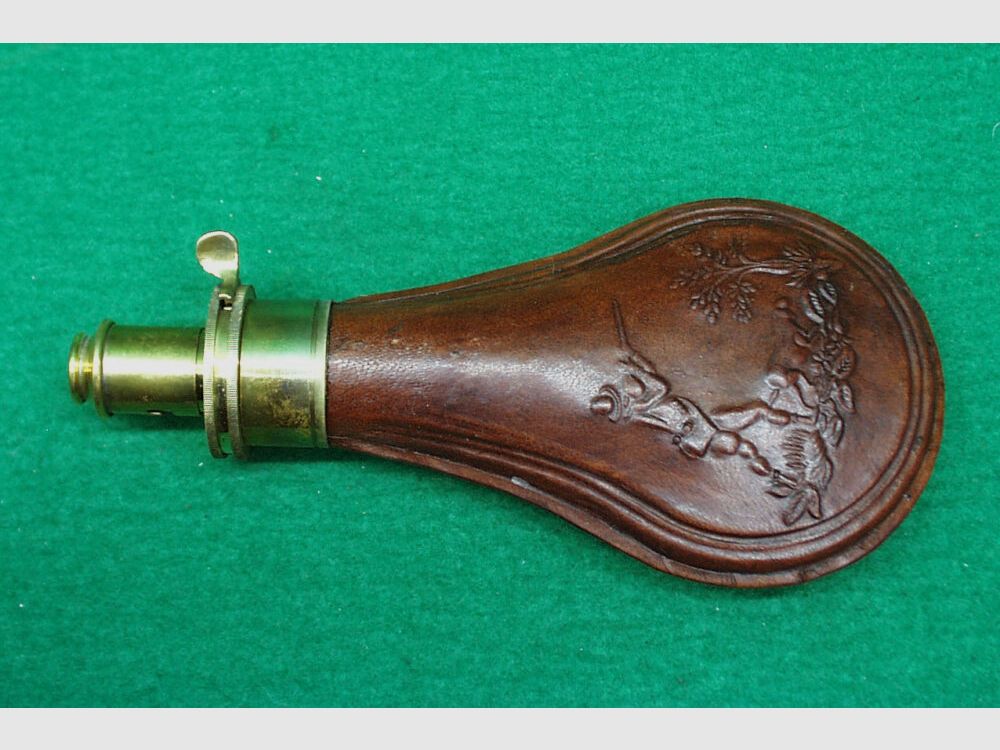 India powder bottle, leather (hunter)