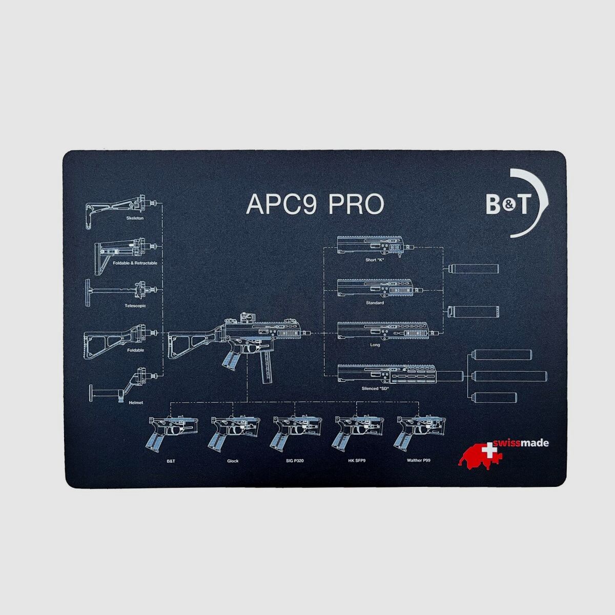 Podkładka do rozkładania B&T APC9 Pro 43 x 28 cm czarna