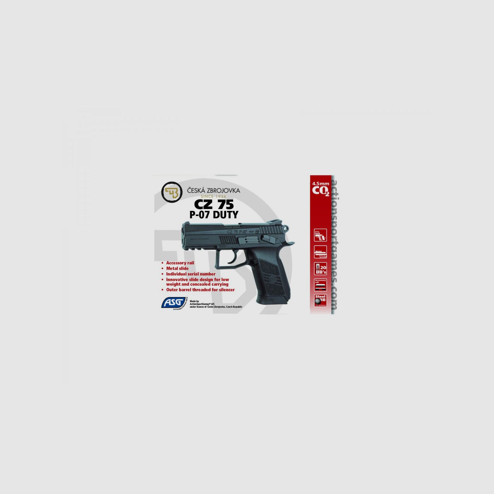 CZ 75 P-07 Duty Pistola a pallini in acciaio, immagine 4 di 8