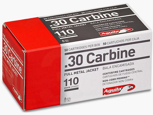 Aguila Standard .30 Carbine 110GR FMJ 50 cartridges