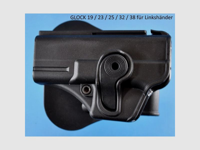 schwenkbares Paddle-Holster f.Glock 17 / 23 / 25 / 32 und 38 für Linkshänder