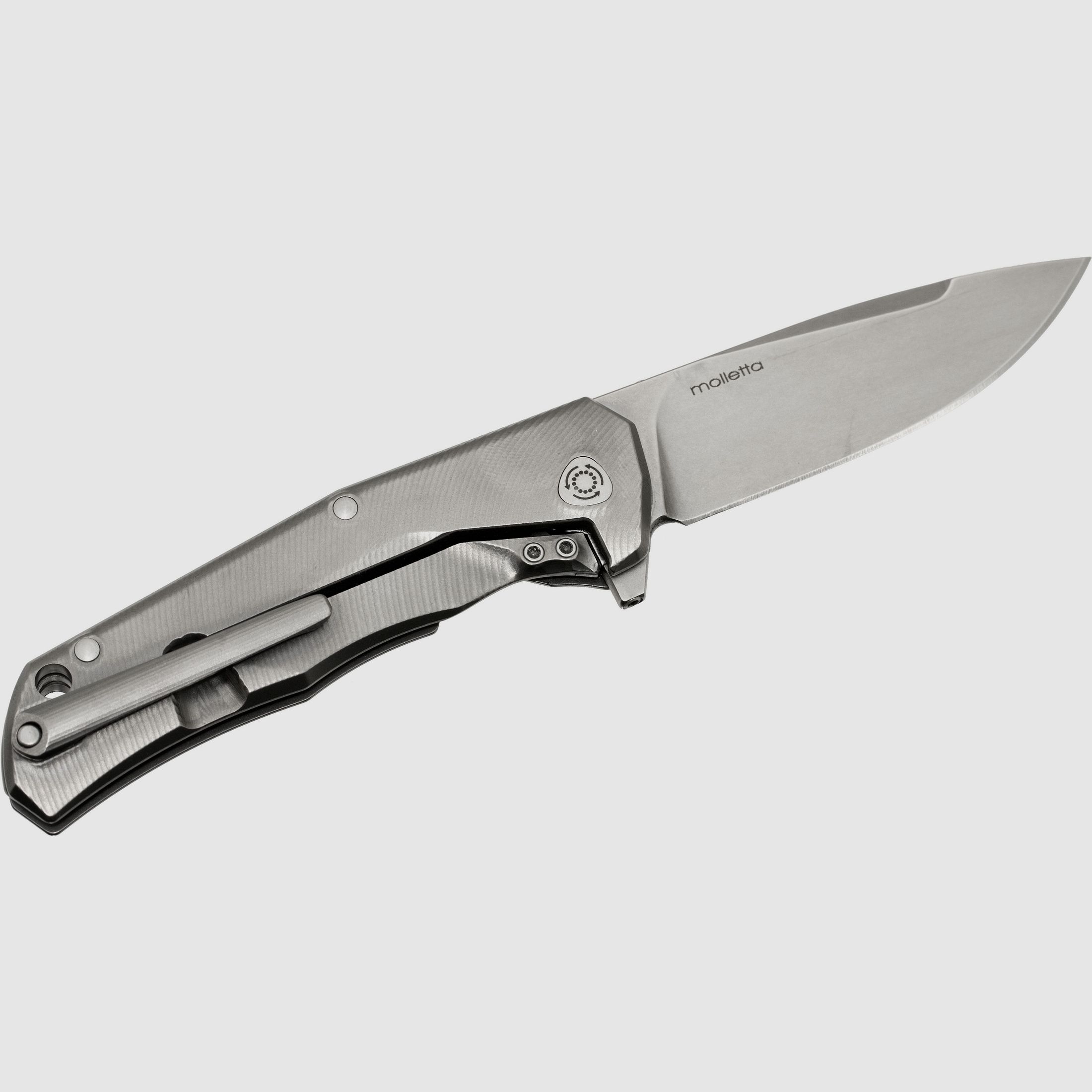 Three Rapid Exchange, M390-Klinge, Griff aus mattiertem Titan, graue Akzente | 97231