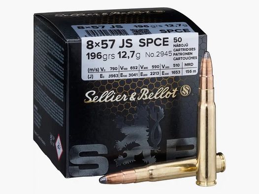 Sellier & Bellot 8x57 IS 196GR SPCE 50 cartridges